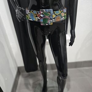 Colorful Snake Print Belt